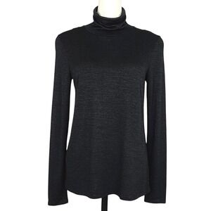 Banana Republic Women's Black Knit Viscose Blend Long Sleeves Turtleneck Size M
